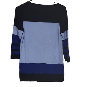 Women's Blue Kim Roger's Sweater Medium 3/4 length sleeves